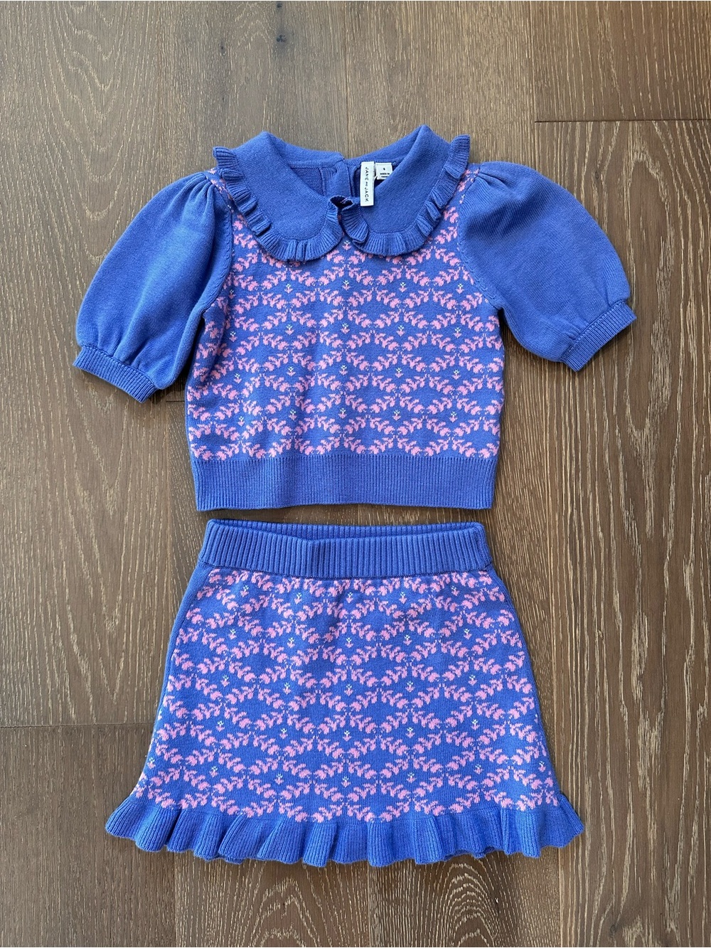 Janie and Jack Purple and Pink Knit Matching Set size 6